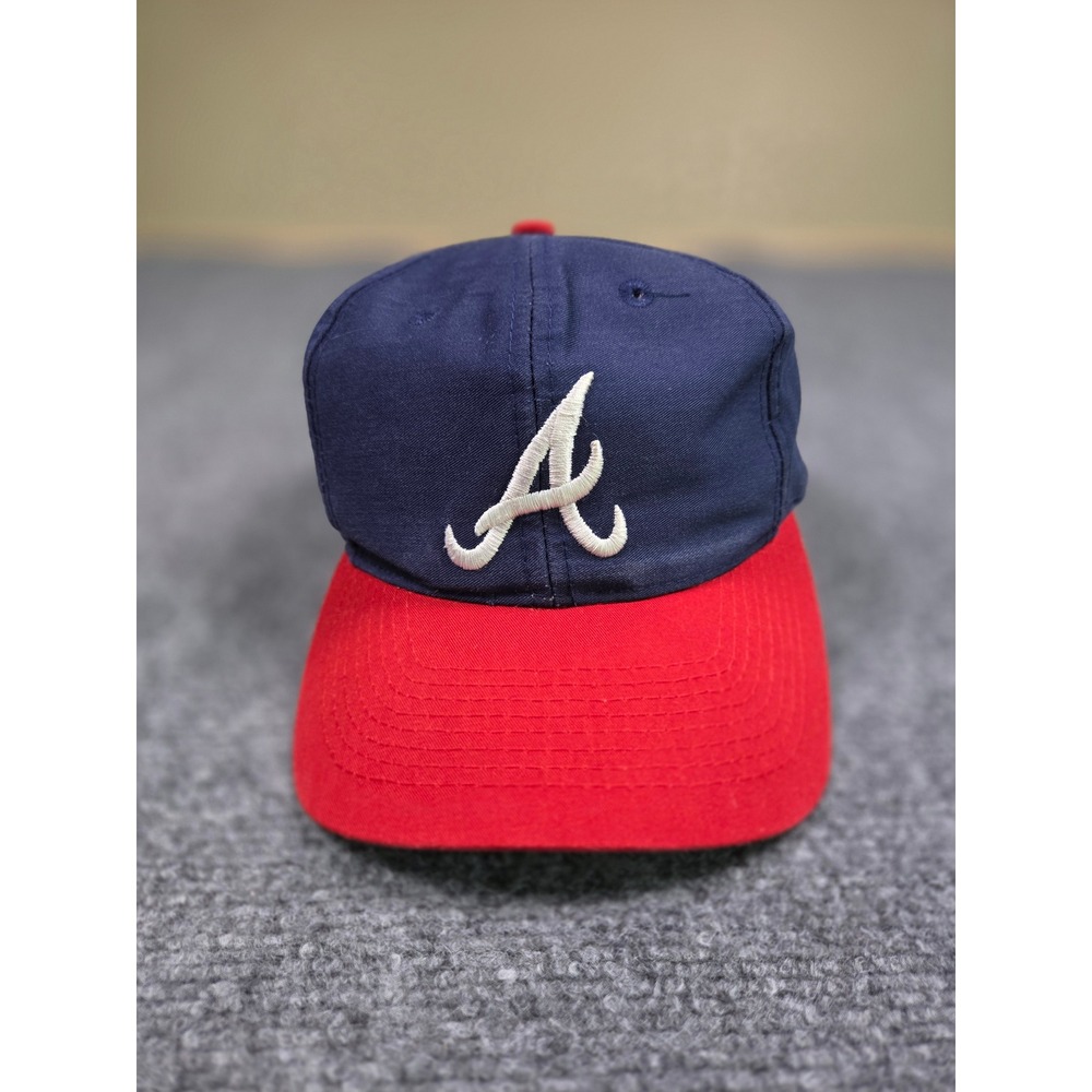 Vintage Atlanta Braves Hat Mens OSFA Navy Red Snapback Baseball Cap MLB